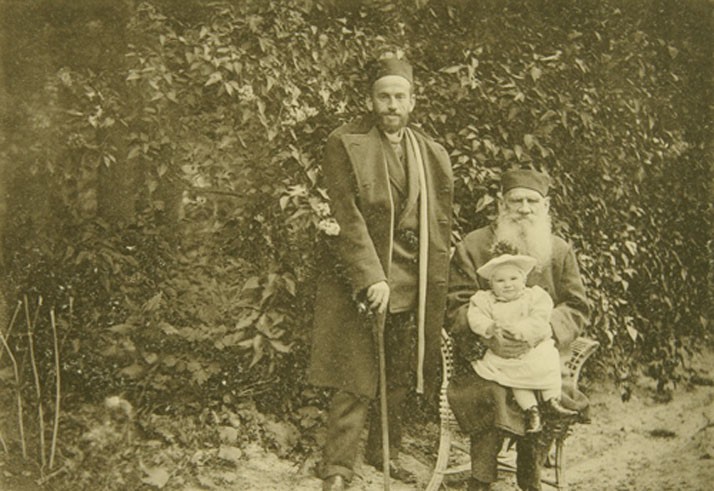 Three Lions. Leo Tolstoy with son Leo and grandson Leo de Sophia Andreevna Tolstaya