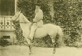 Leo Tolstoy on horseback in Moscow