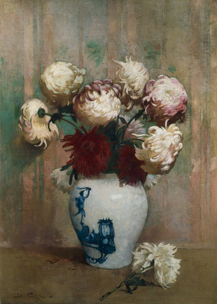 Chrysanthemen in einer asiatischen Vase. de Soren Emil Carlsen