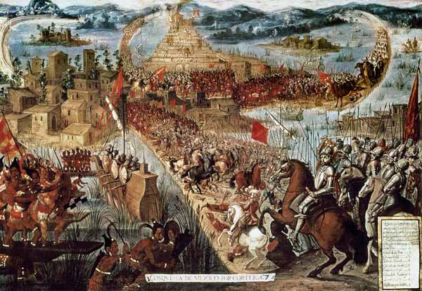The Taking of Tenochtitlan by Cortes de Spanish School