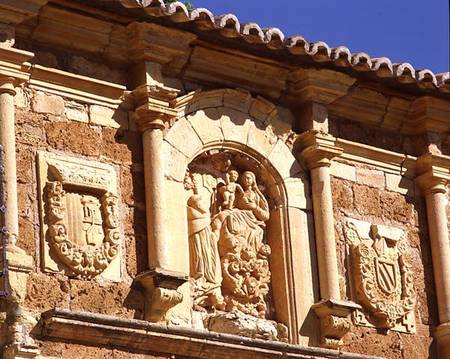 Detail from the facade of the church founded in 1194 and moved to its present site in 1218 de Spanish School