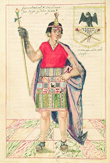 Illustration of Cincheroca, from ''Historia y Genealogia Real de los Reyes Incas del Peru, de sus he de Spanish School