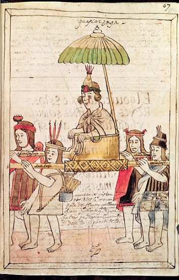 Illustration of Huascar Inca from ''Historia y Genealogia Real de los Reyes Incas del Peru, de sus h de Spanish School