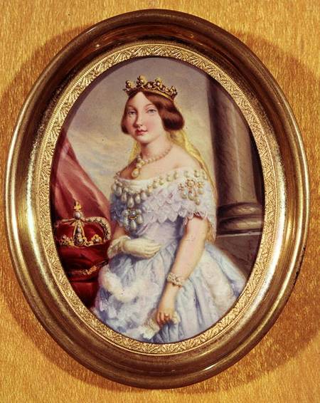Miniature portrait of Queen Isabella II (1830-1904) de Spanish School