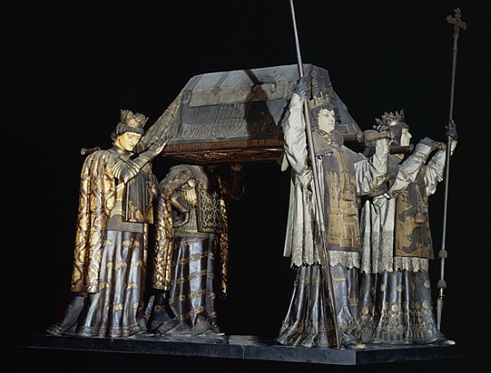 The tomb of Christopher Columbus (carved wood) de Spanish School