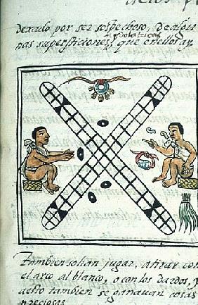 Ms Palat. 218-220 Book IX Aztec men gambling Patoli, from the ''Florentine Codex'' by Bernardino de 