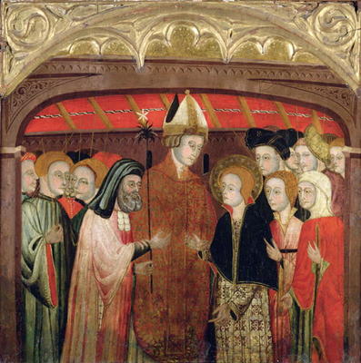The Marriage of the Virgin (oil on panel) de Spanish School, (15th century)