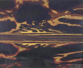 Seascape with Setting Sun