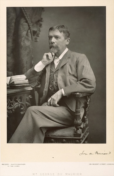 George du Maurier (1834-96), artist, cartoonist and novelist, portrait photograph (b/w photo)  de Stanislaus Walery
