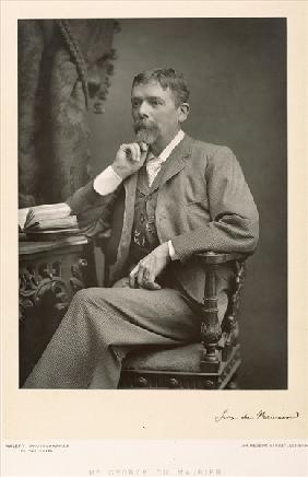 George du Maurier (1834-96), artist, cartoonist and novelist, portrait photograph (b/w photo) 