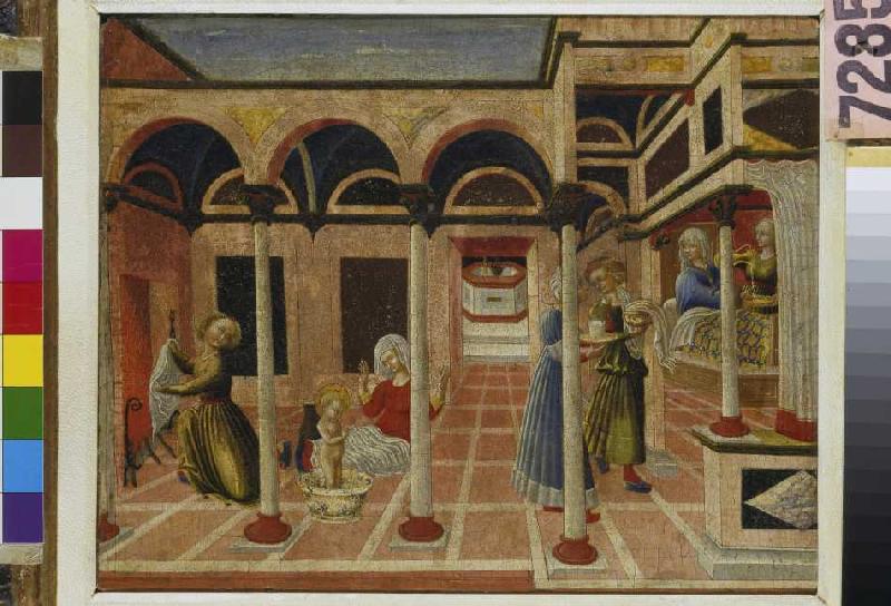 El maravilloso nacimiento de San Nicolás de Stefano di Giovanni