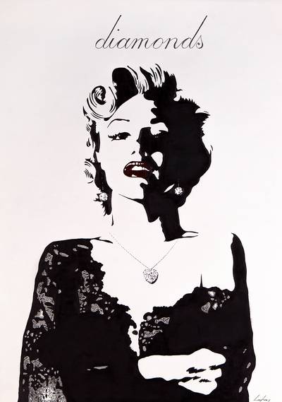 Diamonds Marilyn Monroe con un vestido de noche con diamantes