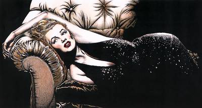 Marilyn Monroe en el sofá, coloreada