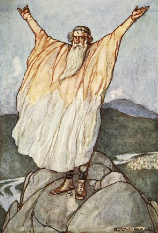 The Moment of Good-luck is come, illustration from Cuchulain, The Hound of Ulster, by Eleanor Hull ( de Stephen Reid