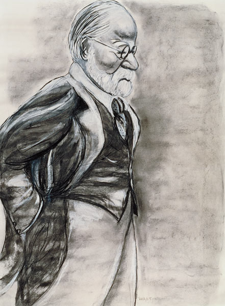 Sigmund Freud (1856-1939) 1998 (charcoal and pastel on paper)  de Stevie  Taylor