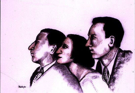 The Sitwells, 2000 (pastel and charcoal on paper)  de Stevie  Taylor