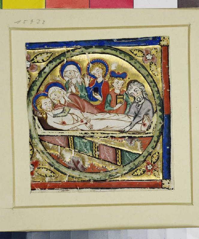 Grablegung Christi: Miniatur aus dem "Katharinentaler Graduale" de St. Katharinenthal und Hochrhein Meister