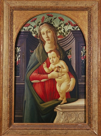 The Madonna and Child in a Niche Decorated with Roses de (studio of) Sandro Botticelli