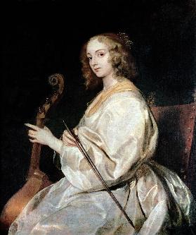 Young Woman Playing a Viola da Gamba