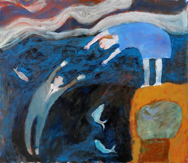 Saving the Man from the Sea, 2003 (oil on board)  de Susan  Bower