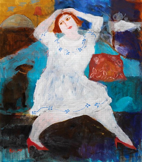 The Red Shoes, 2004 (oil on board)  de Susan  Bower