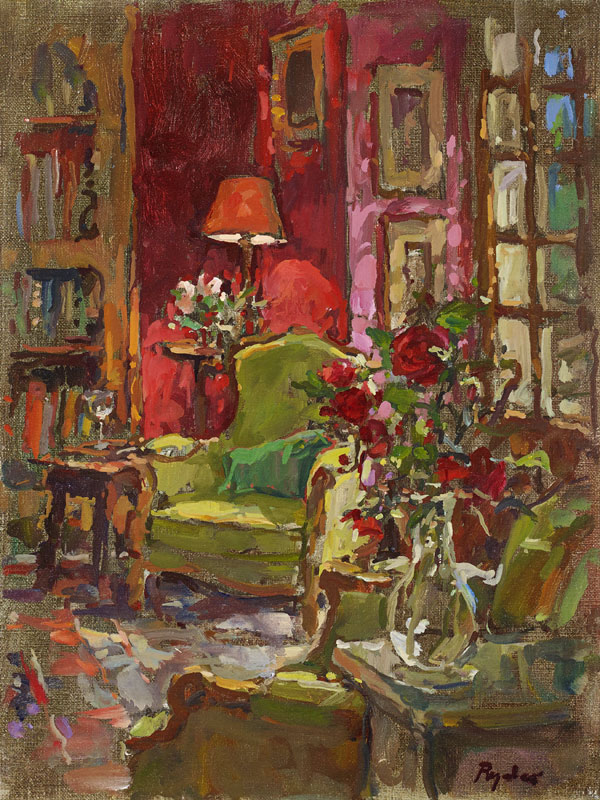 Red Wall, Red Roses de Susan  Ryder