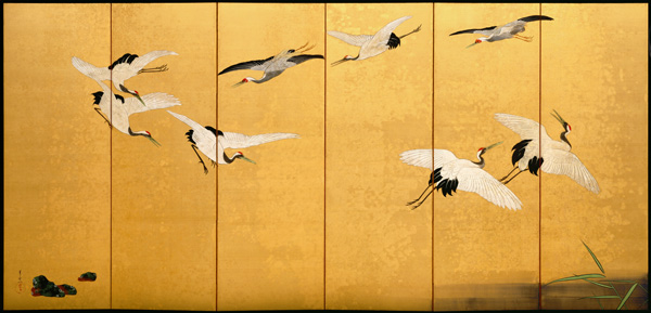 Reeds and Cranes, Edo Period de Suzuki Kiitsu