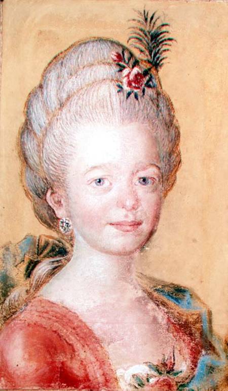 Portrait of the daughter of Carl Linnaeus (1707-78) de Swedish School
