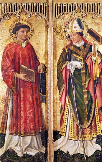 St. Stephen and St. Blaise, from the Altarpiece of Pierre Rup, c.1450 de Swiss School
