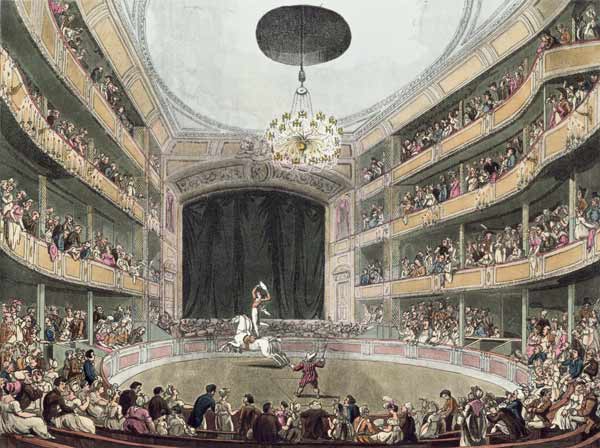 Astley''s Amphitheatre from Ackermann''s \\Microcosm of London\\\\\"" de T.(1756-1827) Rowlandson
