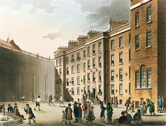 The Fleet Prison from Ackermann''s ''Microcosm of London'', Volume II de T.(1756-1827) Rowlandson