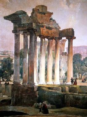 The Ruined Temple of Saturn in The Roman Forum