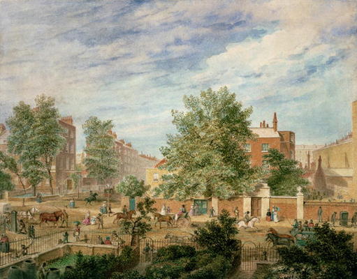 Marylebone Road at the Junction with Lisson Grove Showing the Philological School in Summer, 1849 (w de T. Paul Fisher