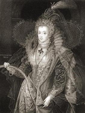 Queen Elizabeth I (1533-1603), from 'Lodge's British Portraits', 1823 (engraving)