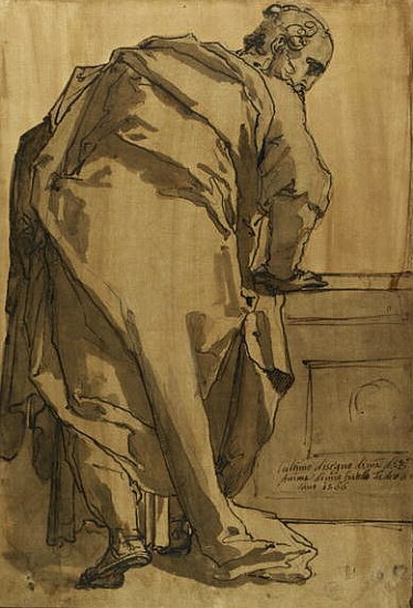 A Heavily Draped Apostle Seen from Behind, 16th century de Taddeo Zuccaro