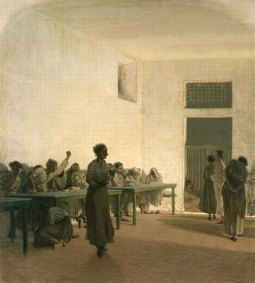 The Madhouse, 1865 de Telemaco Signorini