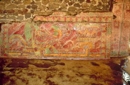 Mural of feathered Serpent de Teotihuacan