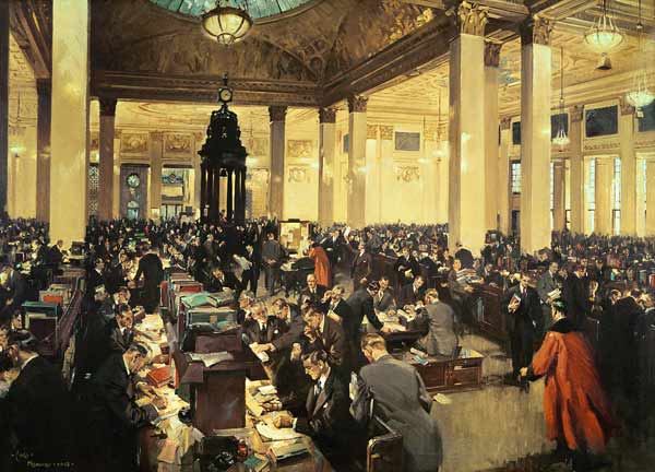 The Underwriting Room at Lloyds of London, November 1948 de  Terence Cuneo