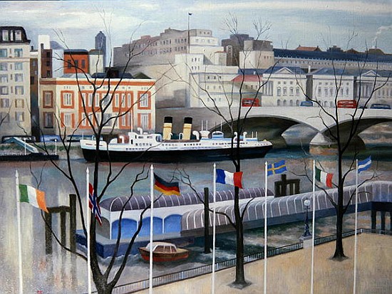 View from the Festival Hall, 2002 (oil on canvas)  de Terry  Scales