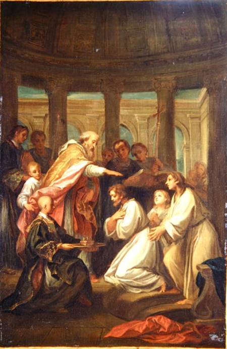 Baptism of St. Augustine, study for the decoration of the Invalides de the Younger Boulogne