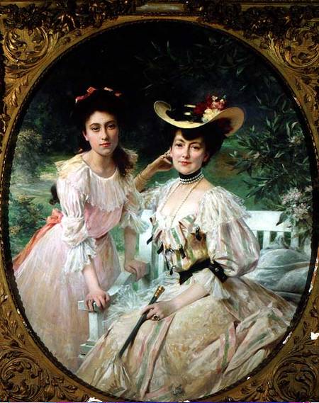 Madame Collas and her Daughter, Giselle de Theobald Chartran