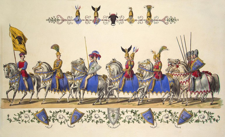 Cavalcade of Princes and Knights. Quadrille 8. Description of the Magic of the White Rose Festival o de Theodor Hosemann