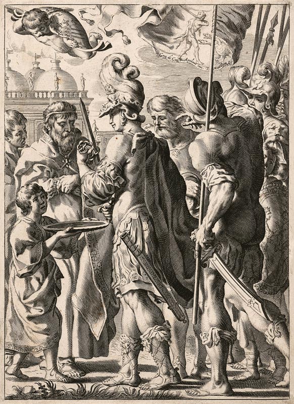 Alexander the Great Cutting the Gordian Knot de Theodor Matham