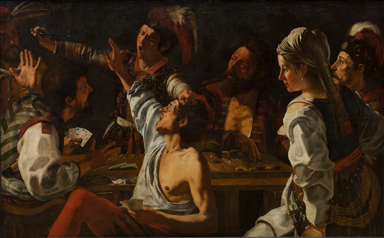 Card and Backgammon Players. Fight over Cards de Theodor Rombouts