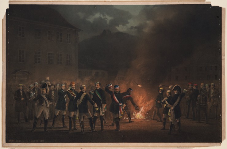 Torchlight procession at Heidelberg on 30 January 1857 de Theodor Verhas