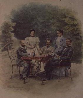 A card game of Tarrock with Johann Strauss in Bad Ischl