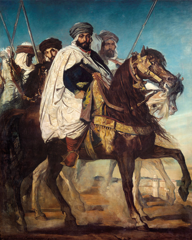 Ali-Ben-Hamet, Caliph of Constantine and Chief of the Haractas, followed by his Escort de Théodore Chassériau