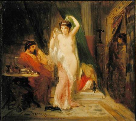 Candaule, King of Lydia, Showing the Beauty of his Queen to his Confidant Gyges de Théodore Chassériau