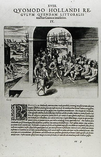 Arrival of the Dutch Leaders in Guinea: The Negotiation for the Purchase of Slaves Destined to be So de Theodore de Bry