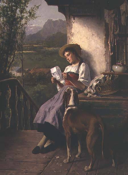 Girl Reading a Letter de Théodore Gérard